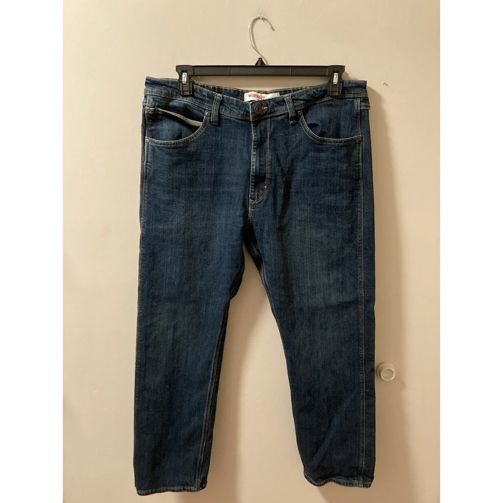 Wrangler Regular Fit Stretch Blue Jeans Lot Of 2 38x29 #1796601 - Picture 6 of 9